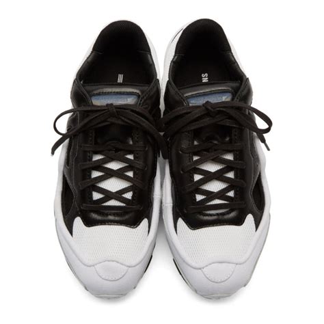 black & white adidas originals edition ozweego replicant sneakers|what color is black.